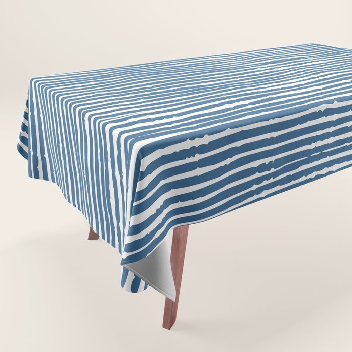 Blue Striped Abstract Pattern Tablecloth Gallery Image 1