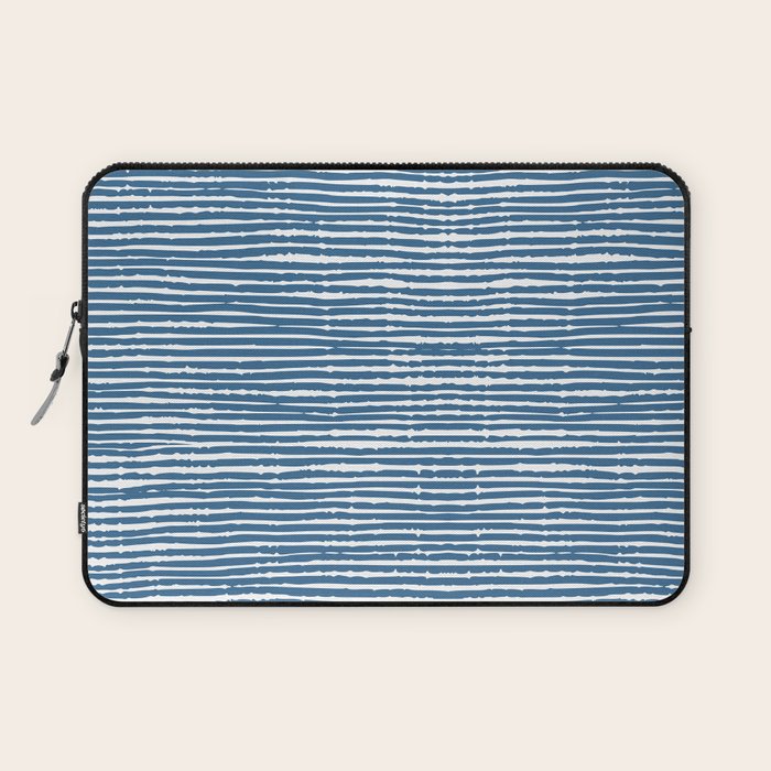 Blue Striped Abstract Pattern Laptop Sleeve Gallery Image 1