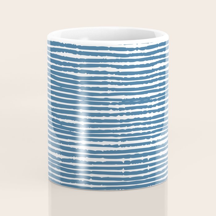 Blue Striped Abstract Pattern Coffee Mug Gallery Image 4