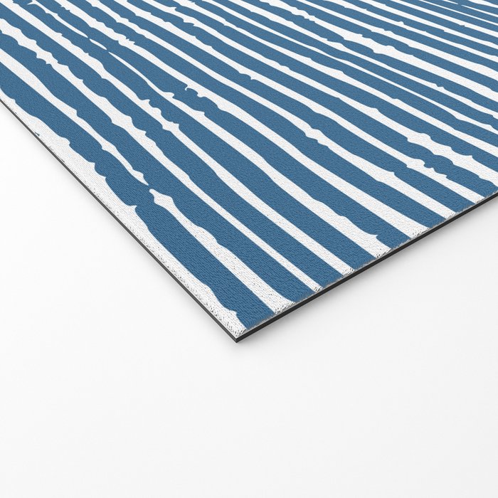 Blue Striped Abstract Pattern Welcome Mat Gallery Image 2