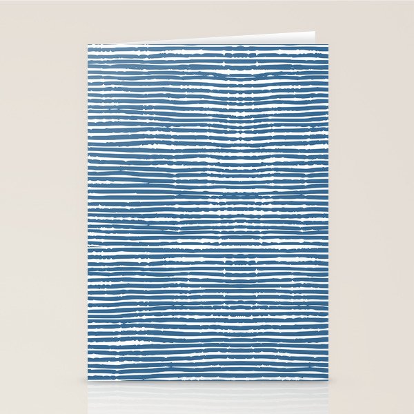 Blue Striped Abstract Pattern Stationery Card Gallery Image 1