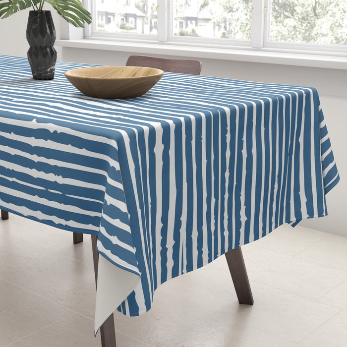 Blue Striped Abstract Pattern Tablecloth Gallery Image 3