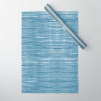 Blue Striped Abstract Pattern Wrapping Paper Gallery Image 1