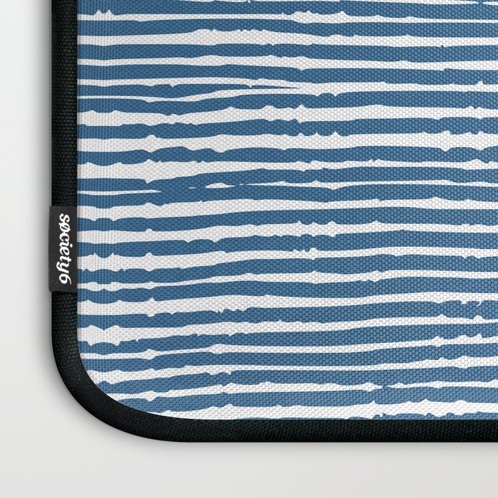 Blue Striped Abstract Pattern Laptop Sleeve Gallery Image 3