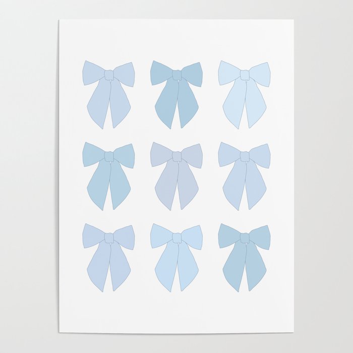 Blue Bows Preppy Coquette Poster Gallery Image 4