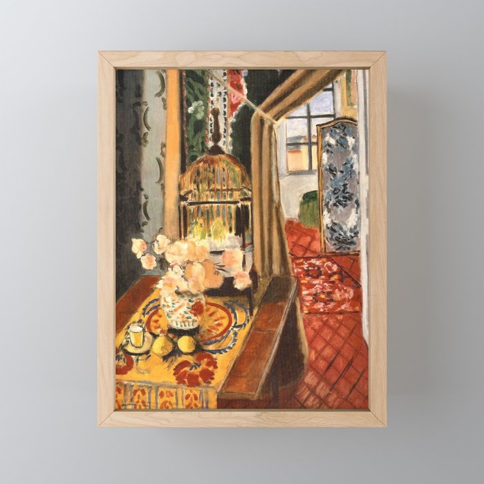Henri Matisse Interior with Flowers & Parakeets Mini Art Print Gallery Image 1