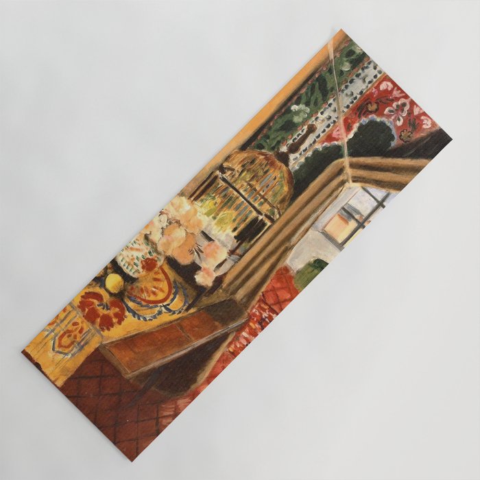Henri Matisse Interior with Flowers & Parakeets Yoga Mat Gallery Image 1