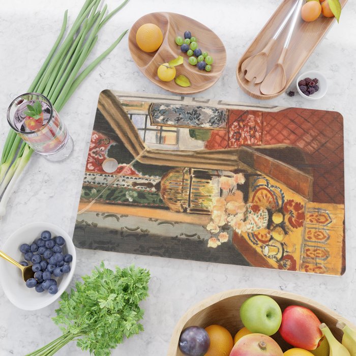 Henri Matisse Interior with Flowers & Parakeets Cutting Board Gallery Image 2
