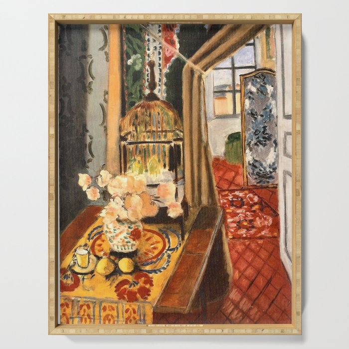 Henri Matisse Interior with Flowers & Parakeets Serving Tray Gallery Image 1