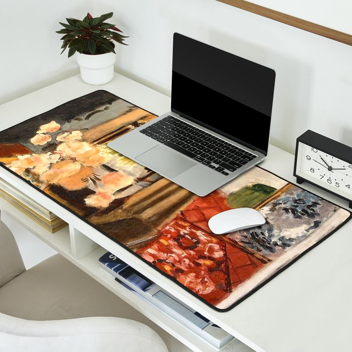 Henri Matisse Interior with Flowers & Parakeets Desk Mat Gallery Image 2