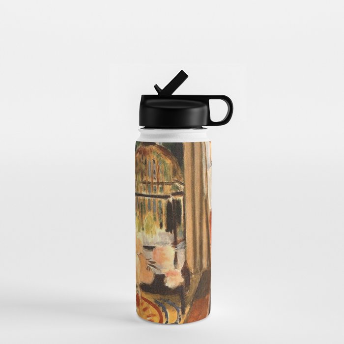 Henri Matisse Interior with Flowers & Parakeets Water Bottle Gallery Image 1