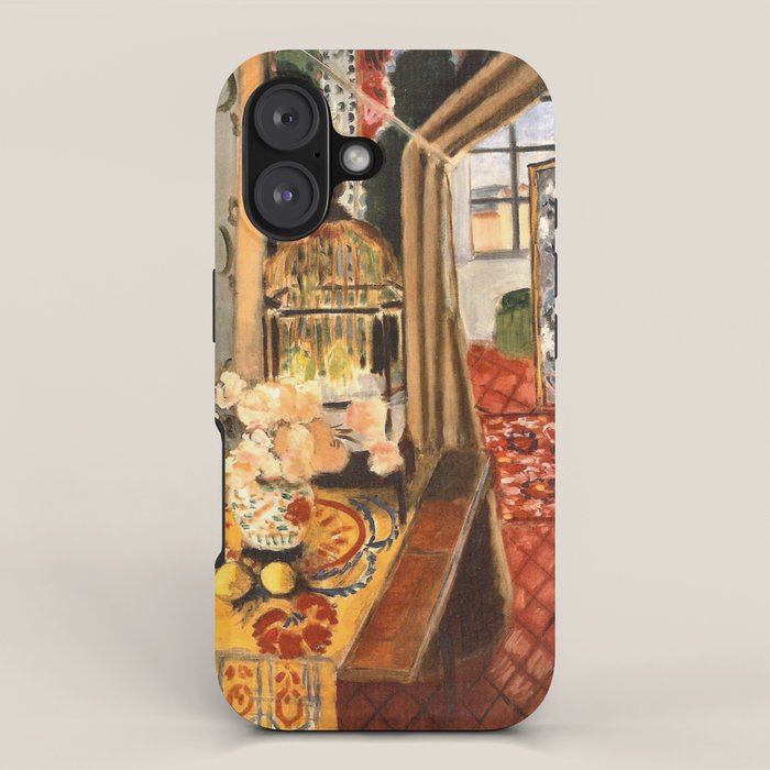 Henri Matisse Interior with Flowers & Parakeets iPhone Case Gallery Image 1