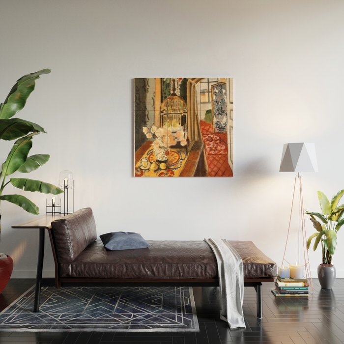 Henri Matisse Interior with Flowers & Parakeets Wood Wall Art Gallery Image 2
