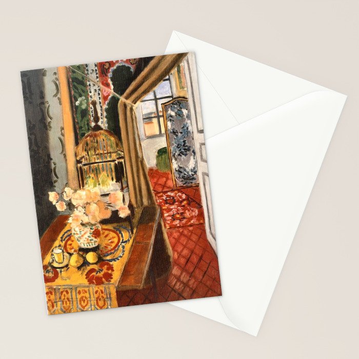 Henri Matisse Interior with Flowers & Parakeets Stationery Card Gallery Image 2