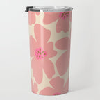 Retro Daisy - Pink and Cream Travel Mug Gallery Image 3