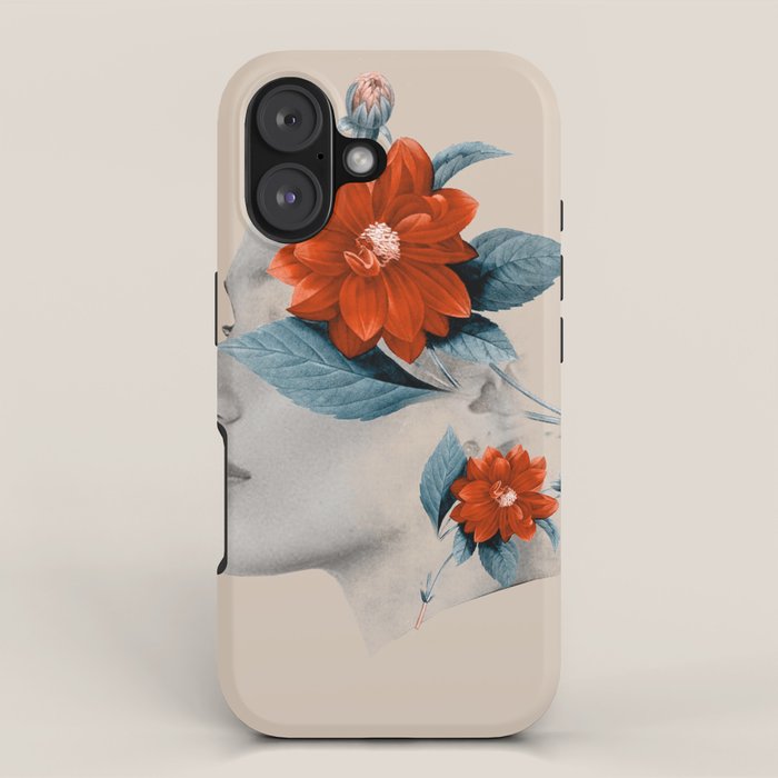 Minimal Collage Floral Portrait iPhone Case Gallery Image 1
