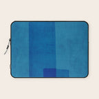 Blue Tones Linen Texture Simple Minimal Abstract  Laptop Sleeve Gallery Image 1