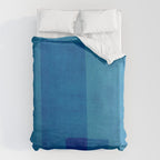 Blue Tones Linen Texture Simple Minimal Abstract  Duvet Cover Gallery Image 6