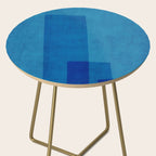 Blue Tones Linen Texture Simple Minimal Abstract  Side Table Gallery Image 2