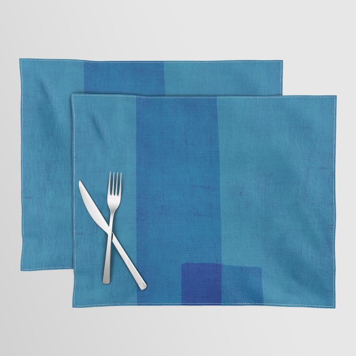Blue Tones Linen Texture Simple Minimal Abstract  Placemat Gallery Image 1
