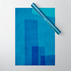 Blue Tones Linen Texture Simple Minimal Abstract  Wrapping Paper Gallery Image 1