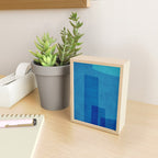Blue Tones Linen Texture Simple Minimal Abstract  Mini Art Print Gallery Image 2