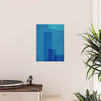 Blue Tones Linen Texture Simple Minimal Abstract  Poster Gallery Image 2