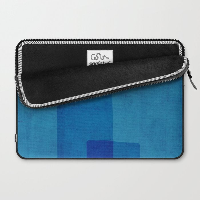 Blue Tones Linen Texture Simple Minimal Abstract  Laptop Sleeve Gallery Image 2