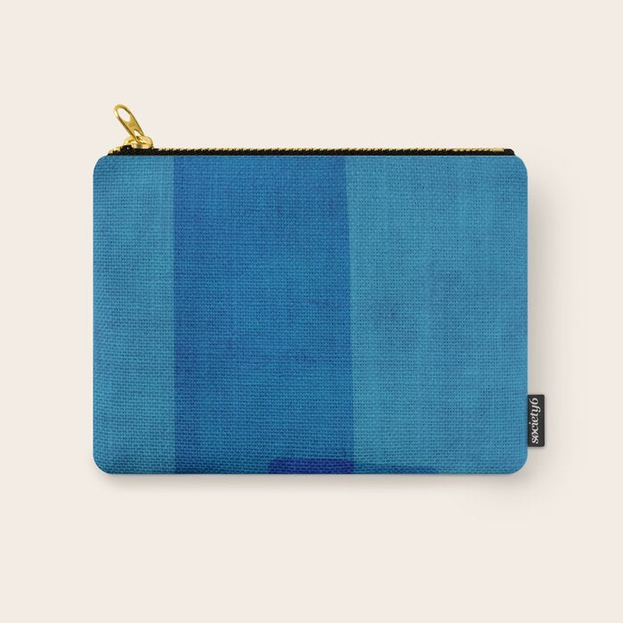 Blue Tones Linen Texture Simple Minimal Abstract  Carry All Pouch Gallery Image 1