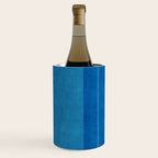 Blue Tones Linen Texture Simple Minimal Abstract  Wine Chiller Gallery Image 2