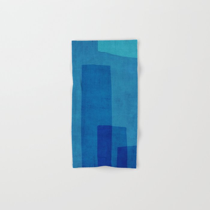 Blue Tones Linen Texture Simple Minimal Abstract  Bath Towel Gallery Image 1