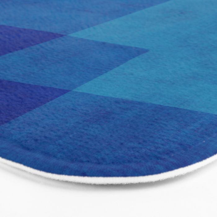Blue Tones Linen Texture Simple Minimal Abstract  Bath Mat Gallery Image 3