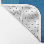 Blue Tones Linen Texture Simple Minimal Abstract  Bath Mat Gallery Image 2
