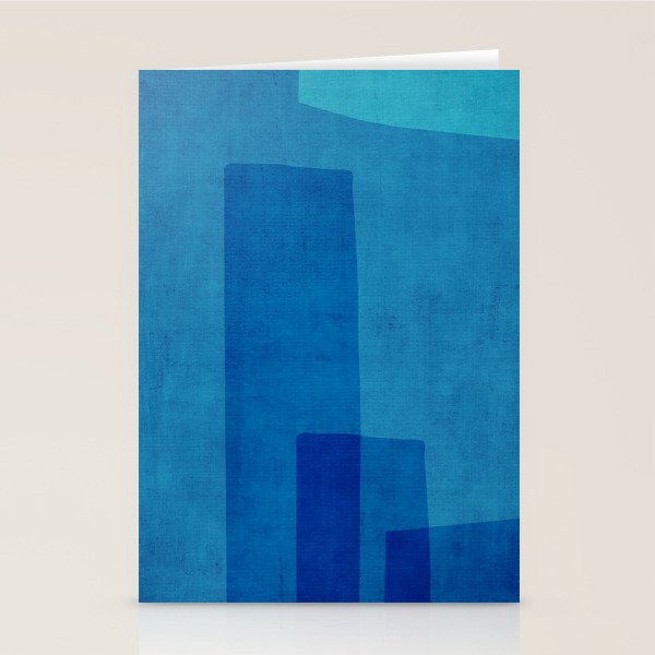 Blue Tones Linen Texture Simple Minimal Abstract  Stationery Card Gallery Image 1
