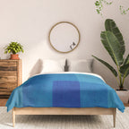 Blue Tones Linen Texture Simple Minimal Abstract  Comforter Gallery Image 3