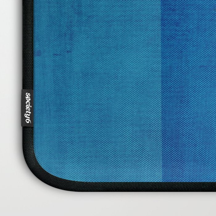 Blue Tones Linen Texture Simple Minimal Abstract  Laptop Sleeve Gallery Image 3