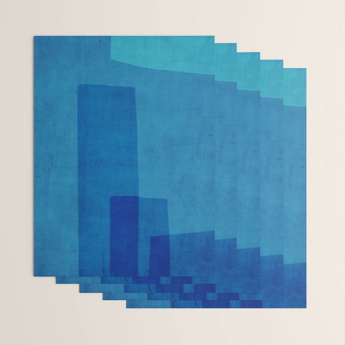 Blue Tones Linen Texture Simple Minimal Abstract  Wrapping Paper Gallery Image 3