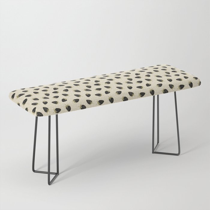 Sweet Strawberries - black, moss, cream, and white Bench Gallery Image 1