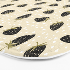 Sweet Strawberries - black, moss, cream, and white Bath Mat Gallery Image 3