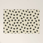 Sweet Strawberries - black, moss, cream, and white Welcome Mat Gallery Image 1