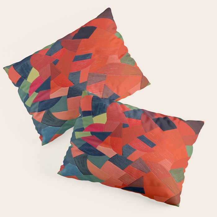 Grün-Rot Otto Freundlich 1939 Abstract Art Mid Century Modern Geometric Colorful Shapes Hard Edge Pillow Sham Gallery Image 1