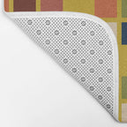 Midcentury Modern Mosaic - Geometric Pattern in Mid Century Mod Olive, Orange, Teal, and Mustard Bath Mat Gallery Image 2