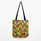 Midcentury Modern Mosaic - Geometric Pattern in Mid Century Mod Olive, Orange, Teal, and Mustard Tote Bag Gallery Image 2