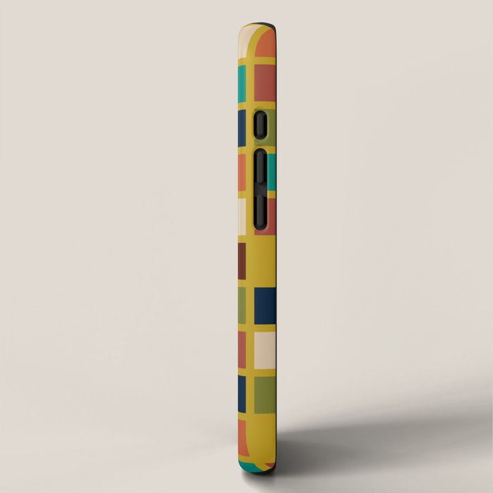 Midcentury Modern Mosaic - Geometric Pattern in Mid Century Mod Olive, Orange, Teal, and Mustard iPhone Case Gallery Image 2