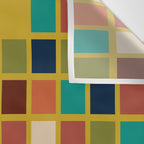 Midcentury Modern Mosaic - Geometric Pattern in Mid Century Mod Olive, Orange, Teal, and Mustard Wall Tapestry Gallery Image 3