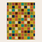 Midcentury Modern Mosaic - Geometric Pattern in Mid Century Mod Olive, Orange, Teal, and Mustard Poster Gallery Image 4