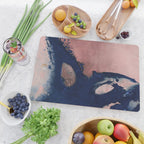 Abstract Navy Blue and Blush Pink Painting  Modern Minimal Wall Art Cutting Board Gallery Image 2