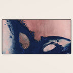 Abstract Navy Blue and Blush Pink Painting  Modern Minimal Wall Art Desk Mat Gallery Image 3