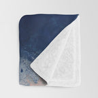 Abstract Navy Blue and Blush Pink Painting  Modern Minimal Wall Art Throw Blanket Gallery Image 3