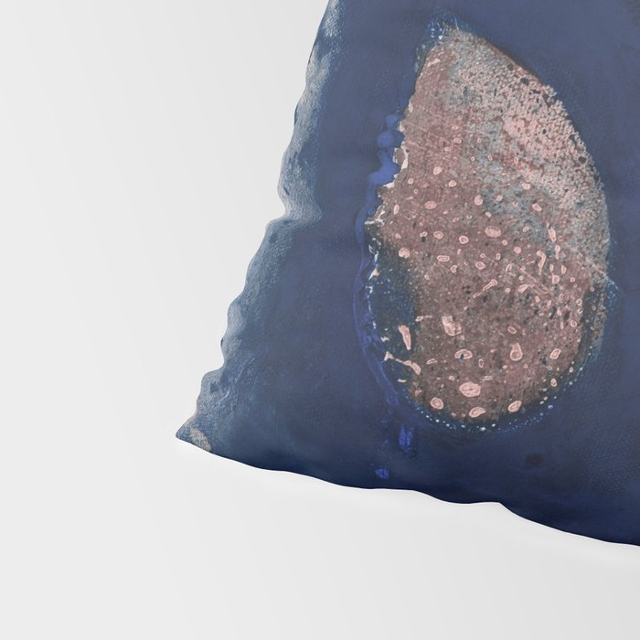 Abstract Navy Blue and Blush Pink Painting  Modern Minimal Wall Art Pillow Sham Gallery Image 4